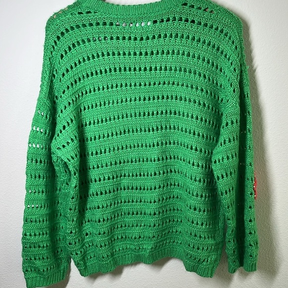 ASOS Green Crochet Sweater with Floral Detail – Size 4 - Picture 8 of 9